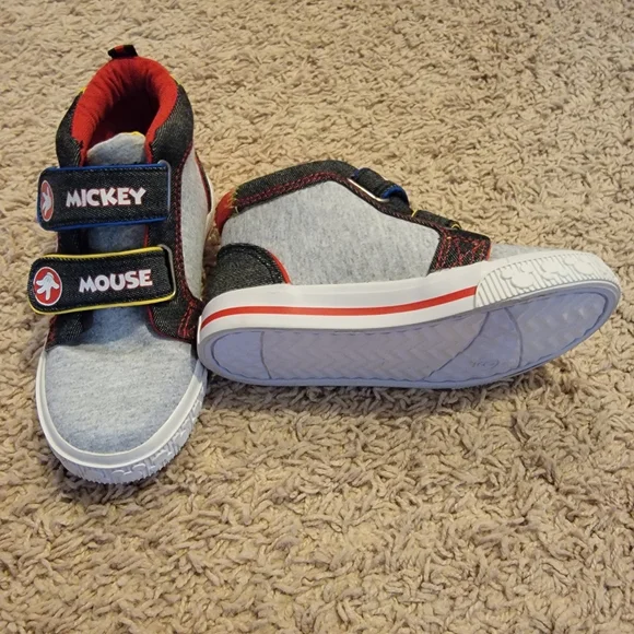 Disney Mickey Mouse Toddler Boys Shoes SNEAKERS High Tops - Picture 3 of 6